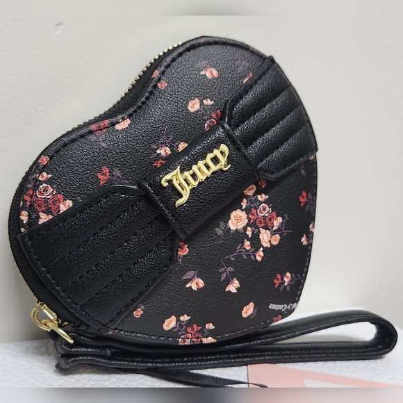 JUICY COUTURE Ditzy Rose Black Pretty Bow Heart Za NWT SALE SALE SALE - Picture 2 of 13